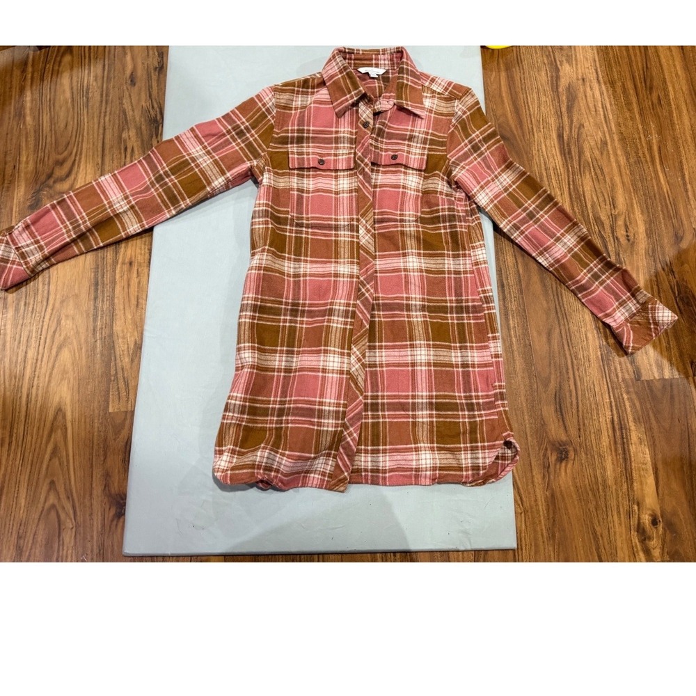 [Gorpcore] Women L.L. Bean Signature Plaid Flannel Shirt XS Pink Brown